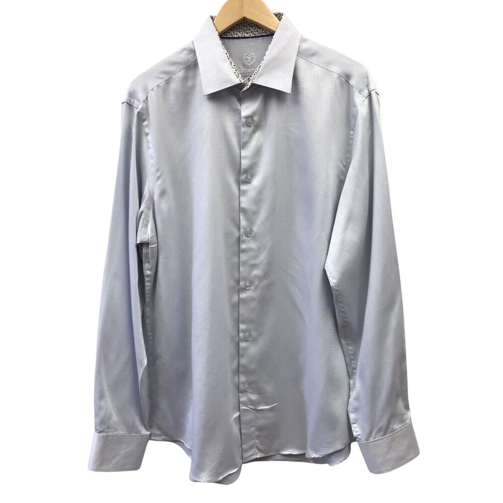 Bugatchi Uomo Mens 17 36 37 Shirt Gray